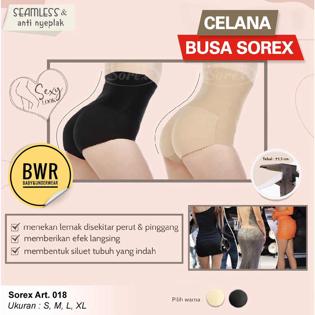 Celana Busa SOREX BA018 Panjang | Korset Celana Bokong Pengencang Pantat Sexy Look 018 || Bwr