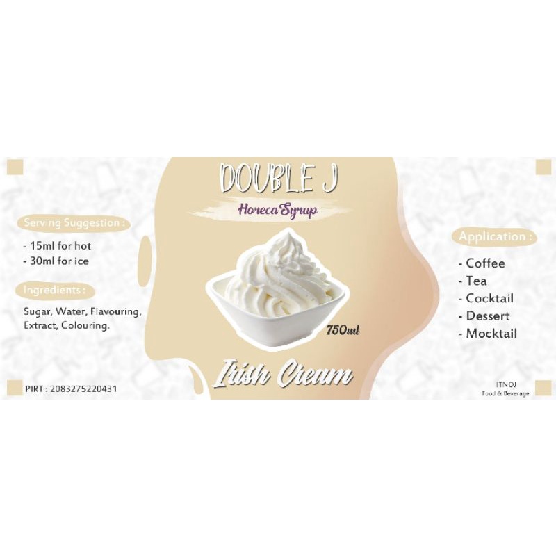 

Double J Horeka Syrup (Irish Cream)