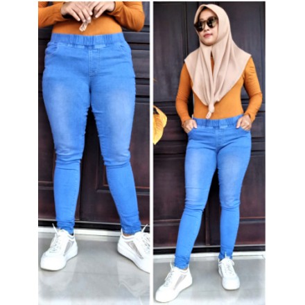 Leging Jeans Jegging Jeans Murah Celana Skinny legging Jeans Celana Panjang Cewek Pinggang Karet