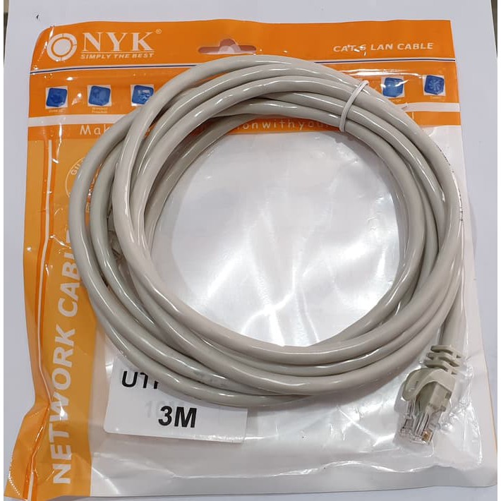 Kabel Lan Cat6E NYK 3 Meter Siap Pakai 3M