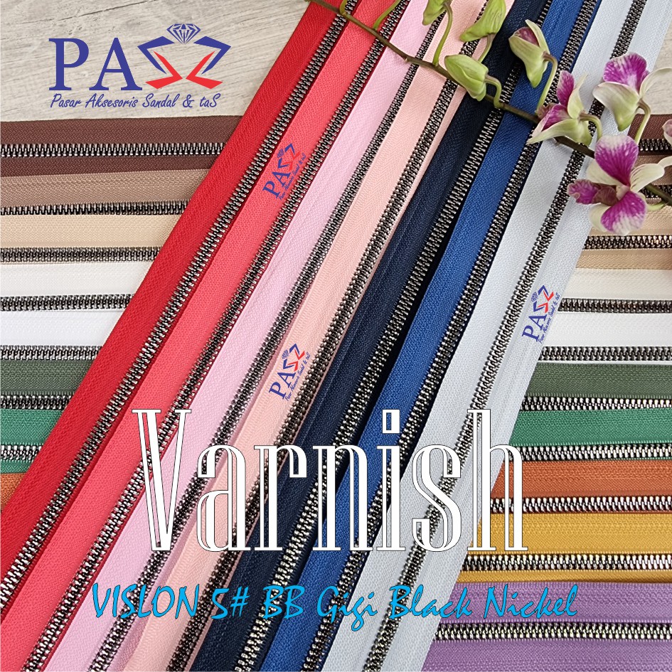 Daun Resleting Vislon No. 5 Gigi Black Nickel (Import)