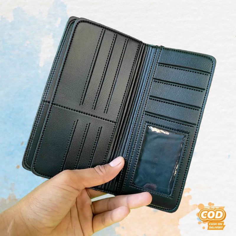 Dompet Lipat Pria Panjang Semi Kulit Termurah Bisa Costum Nama