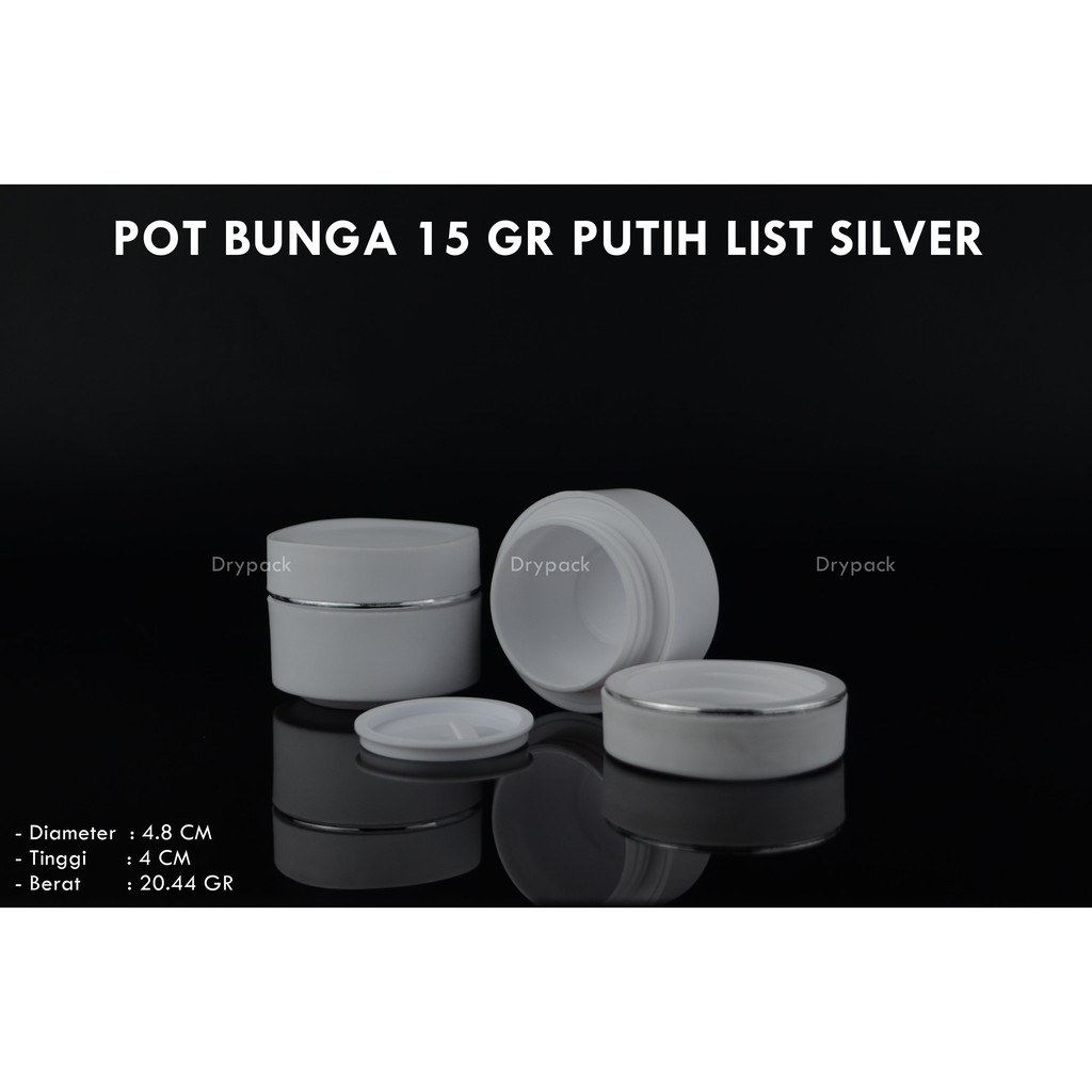 Pot Cream Bunga 15 gr Putih List Silver