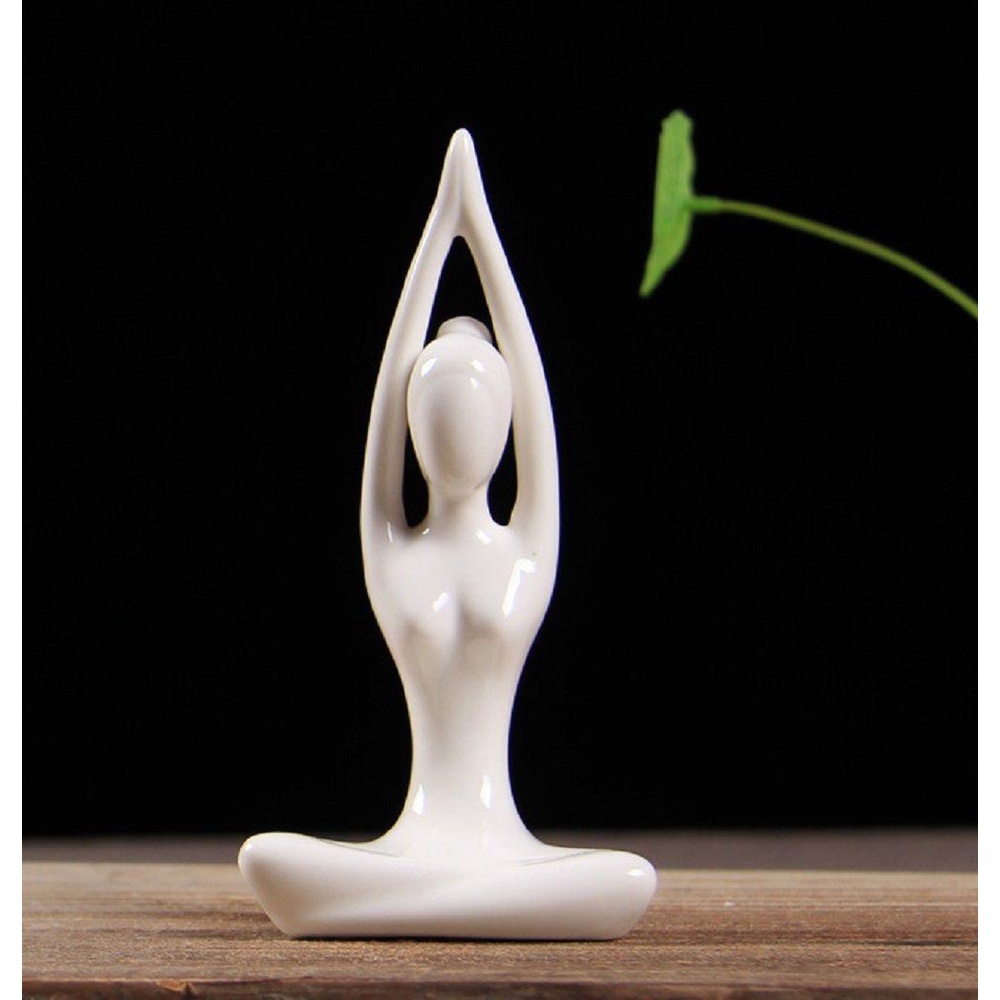 Populer 1pc Patung Pose Yoga Miniatur Patung Dekorasi Desktop Rumah Vintage Figure Statue Abstrak Art