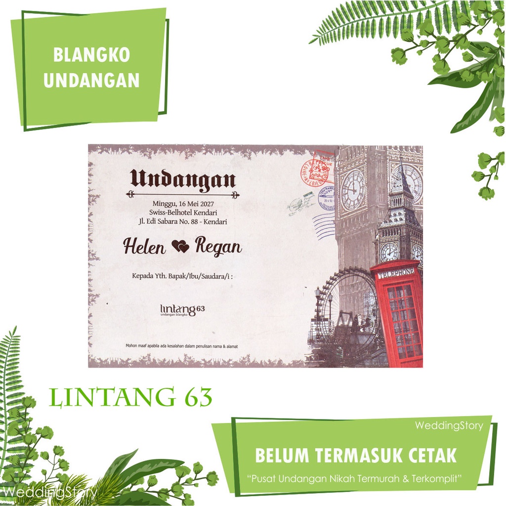 Blangko Undangan Nikah Lintang 63 Design Menarik Harga Murah