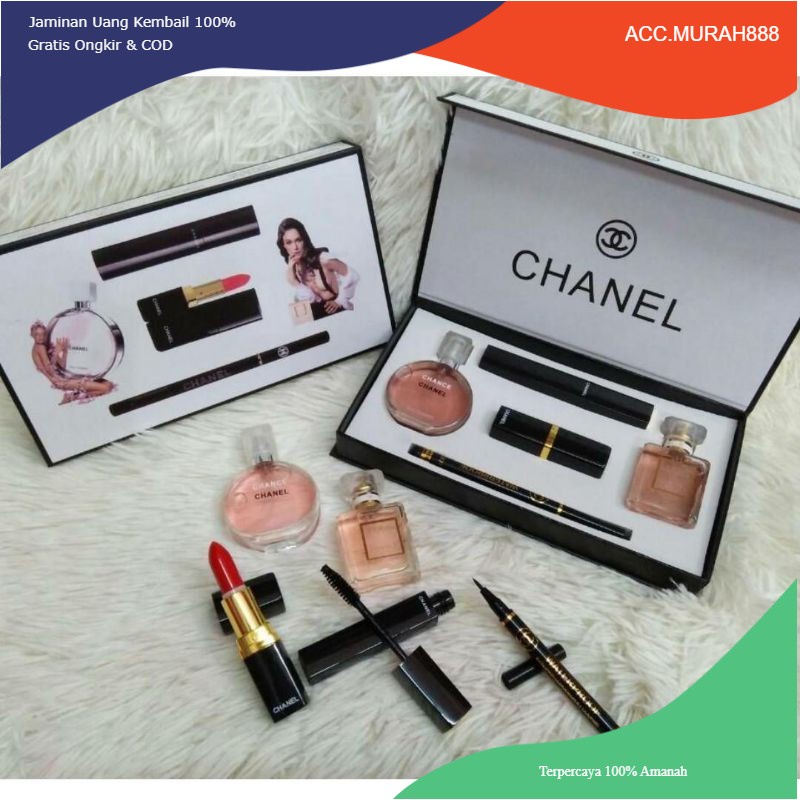 CHANEL SET 5 IN 1 LIMITED EDITION GIFT (MAKE UP AND PARFUM GIFT)
