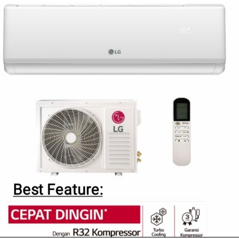 ac LG 1/2pk turbo cooling new hercules r32 1/2 pk split daya rendah cepat dingin lebih hemat 05tn4 3
