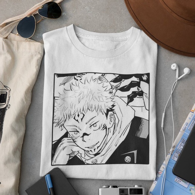 Kudou x Metro - Tshirt Itadori Yuji Face Sukuna Character Anime Manga Jujutsu Kaisen