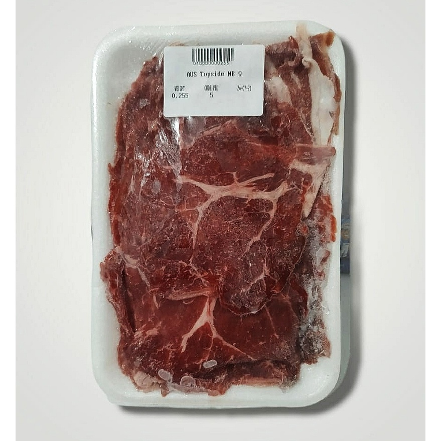 

Daging Slice Wagyu Aus Topside MB 9 Slice