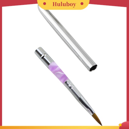 Huluboy Huluboy♡ Pen Brush Nail Art Akrilik Profesional Dengan Tutup Stainless Steel Bisa Dilepas