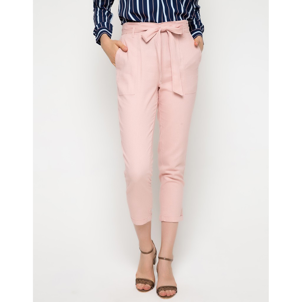 Matahari Connexion  Celana  Panjang Linen Rayon Belt Tie 