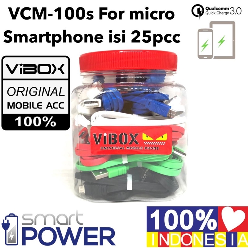 Ready Grosir Pertoples isi 25pcs Kabel Data VCM-100s For Smartphone Micro