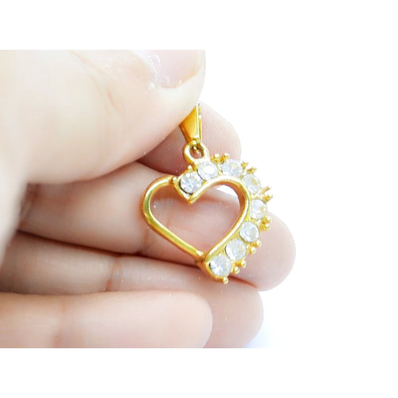 liontin titanium emas batu zicron / titanium jewelry