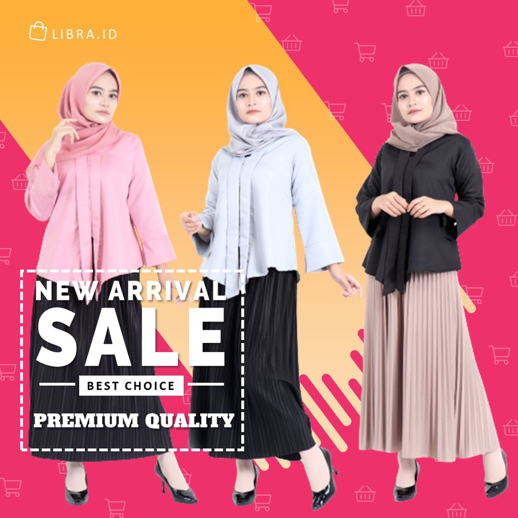 Atasan Muslim Wanita Baju Wanita Terbaru 2020 Kekinian Blouse Wanita Lengan Panjang Tina - Libra ID