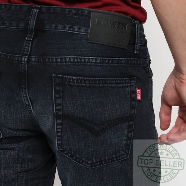 (Celana Murah) Edwin Celana Jeans EDW 202 R.BLACK Regular Fit Pria Panjang Hitam - Hitam, 31 |DXT