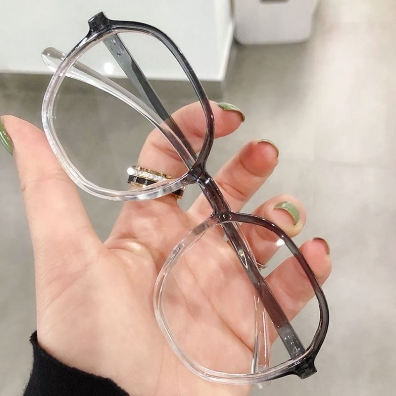 We Flower Gradient Black Frame Blue Light Blocking Clear Lens Glasses for Women Retro Eyewear