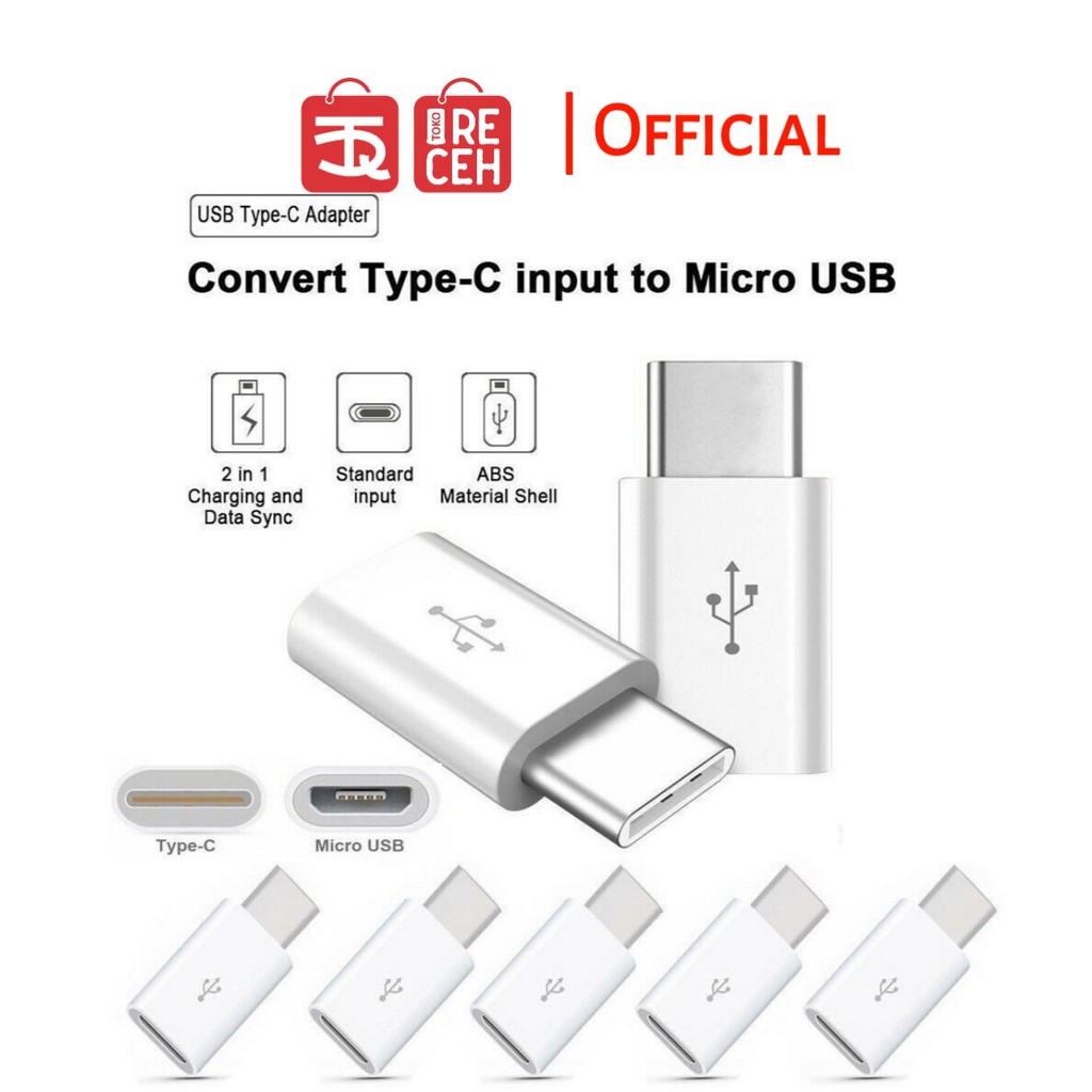 Sambungan Adapter Converter Micro to Type C Charger