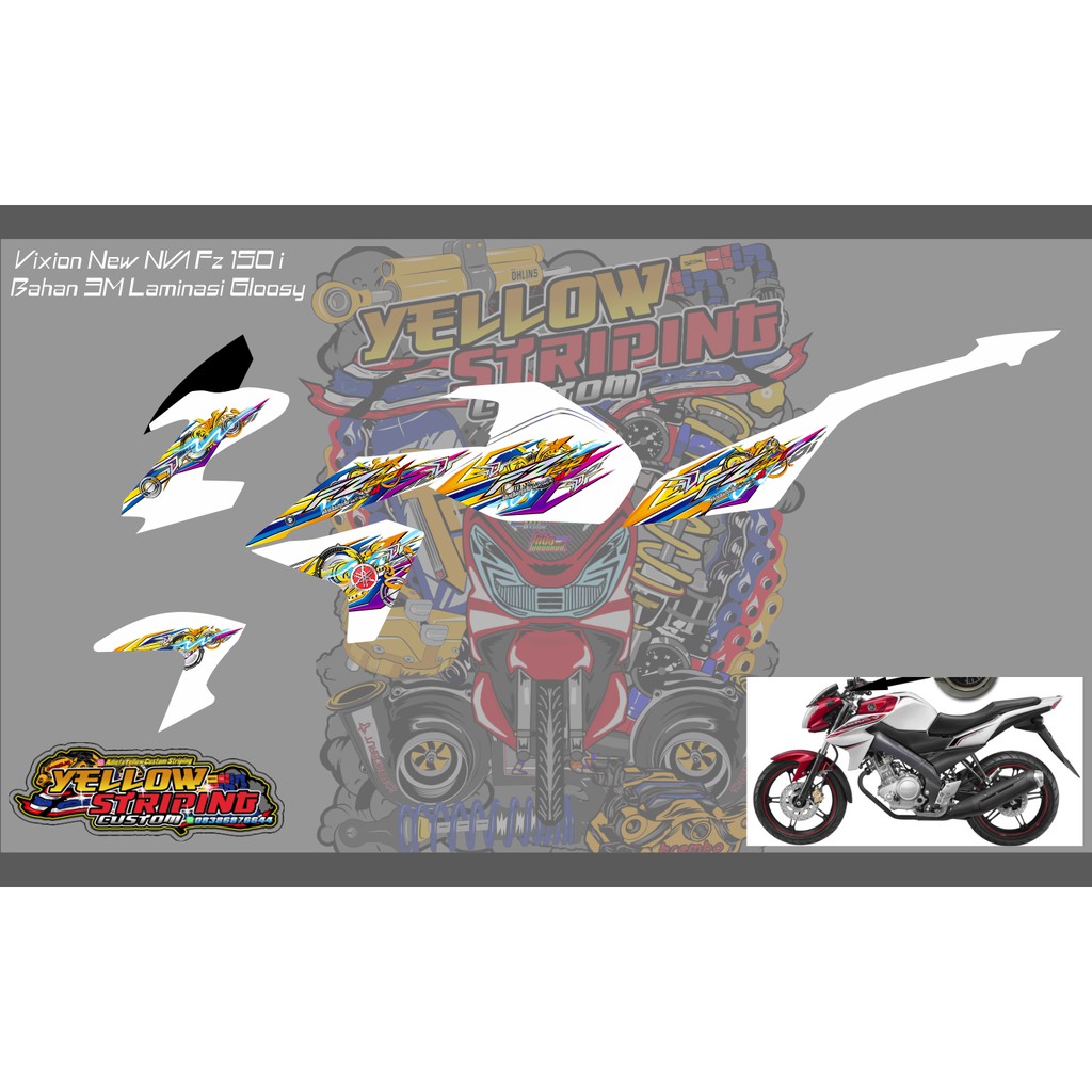 STRIPING TRANSPARAN+HOLOGRAM ALL NEW VIXION FZ 150 SUPERGLOSSY