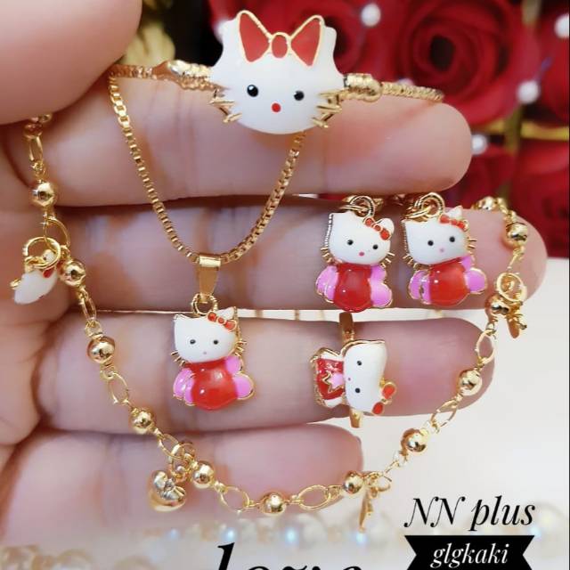 Xuping set perhiasan anak lapis emas 18k 1118i