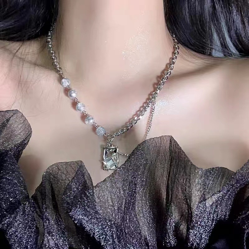 Kalung Rantai Clavicle Desain Geometri Gaya Korea