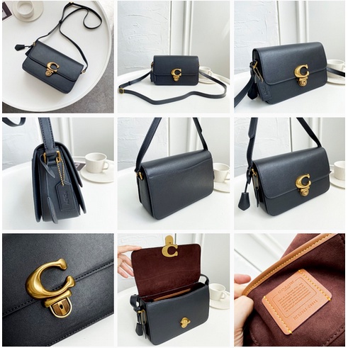 Coach 6641 retro messenger bag shoulder messenger bag leather trend all-match trendy small square bag djb djb