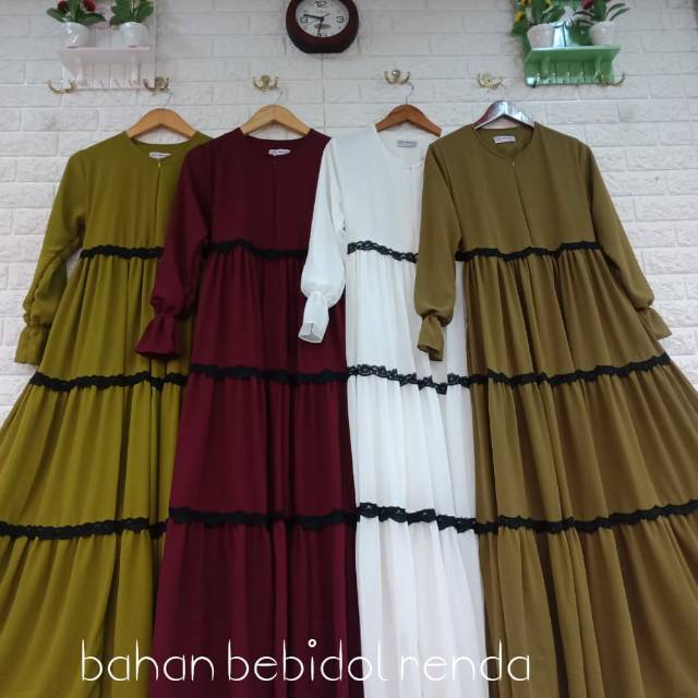 Gamis Ceruty Babydoll Renda Original Annisa Syar'i