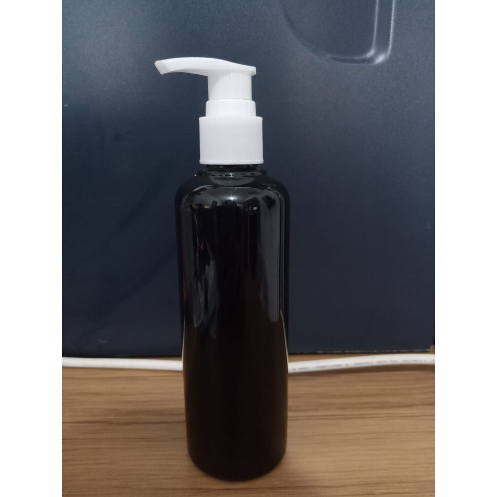 Botol Plastik PET 250ml BR Hitam Tutup Pump Lotion