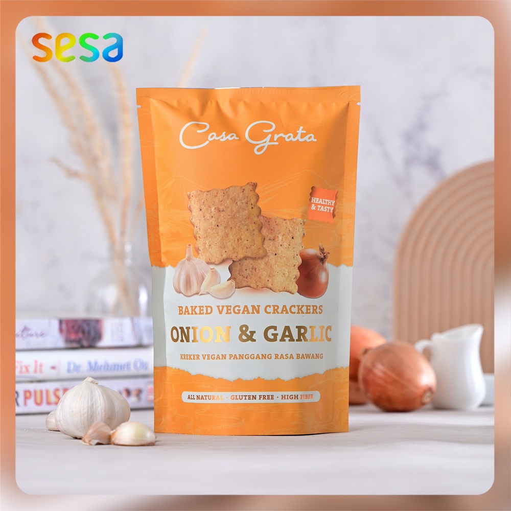 

Casa Grata - Onion & Garlic Crackers 70 g (Snack Sehat)