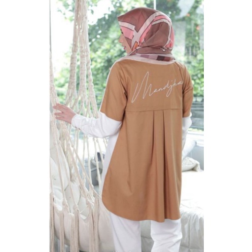 Mandjha Baju Ivan Gunawan Fashion Twotone Embroidery Ready Stokku Size XL & L Putih Coklat Susu Labe