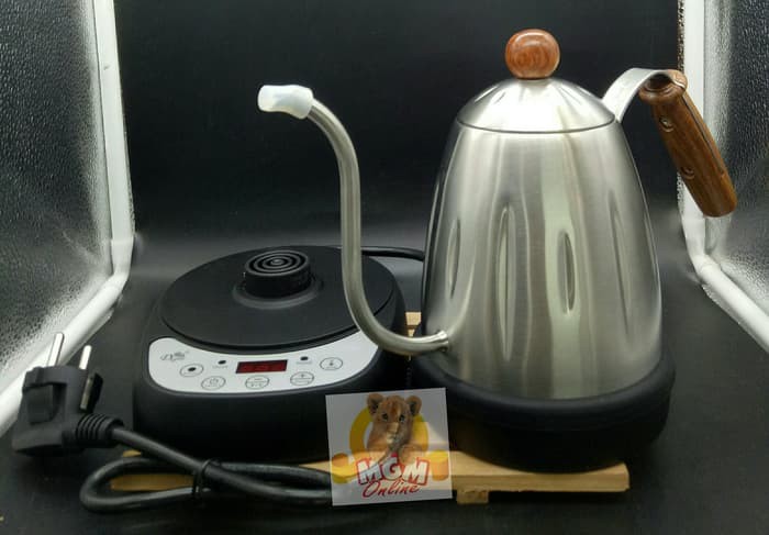 Teko Angsa listrik gagang Kayu 700ml / Electric Coffee Kettle 2348