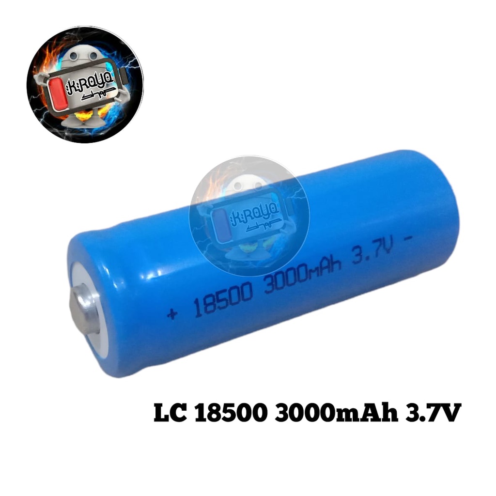 Baterai Charger 18500 Li-ion 3.7v - 3000mAh Ukuran 17mm x 5cm