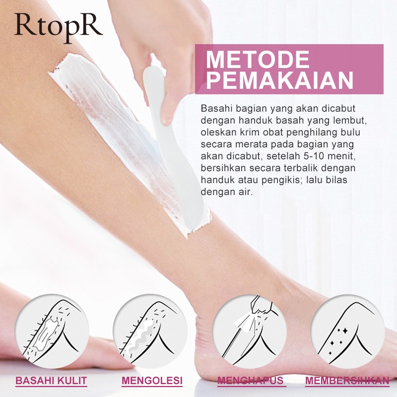 [BPOM]RtopR Mangga Depilatory Cream Body Krim Penghilang Rambut Efektif Tanpa Rasa Sakit untuk Pria dan Wanita Memutihkan Produk Rambut Rontok Ketiak Kaki Tangan 40g