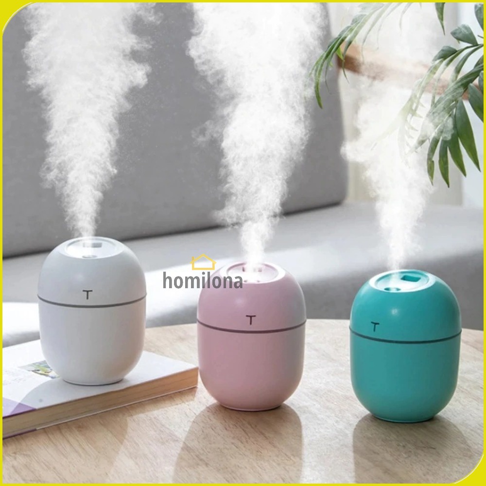 Mini Humidifier Diffuser Aromaterapi 220ml LED Light - Taffware HUMI JS01 Blue / Alat Pengharum Ruangan Pelembab Udara Minyak Essential Oil Aromatherapy