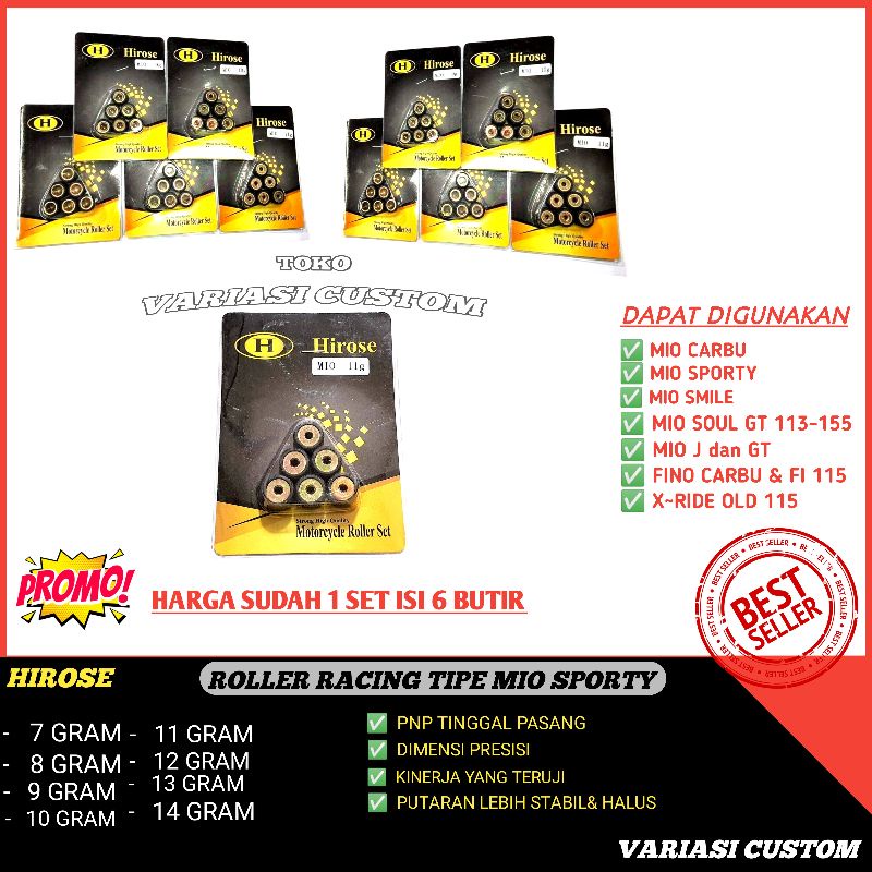 ROLLER ROLER (YM) MIO SPORTY MIO SMILE MIO J NUVO FINO 110 KARBU 6 7 8 9 10 11 GRAM GR Original