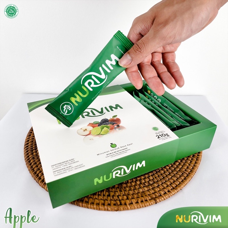 NURIVIM Rasa Apple 1box isi 14Sachet - BPOM Detox Tubuh, Pelangsing / Diet