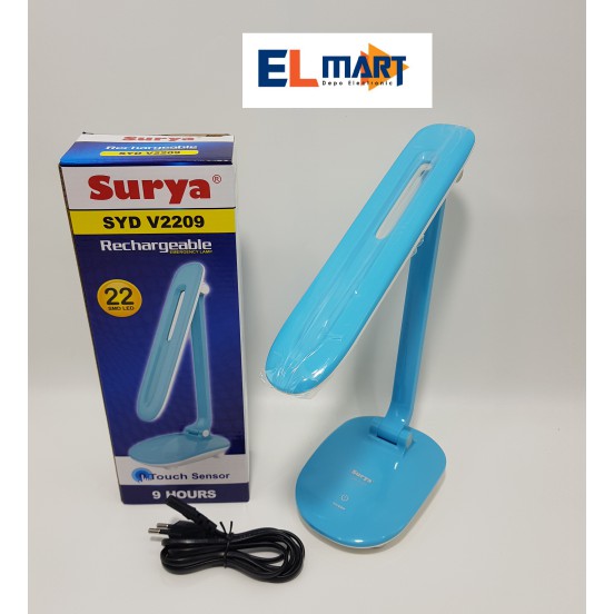 Surya lampu belajar emergency rechargeable SYD V2209/lampu meja