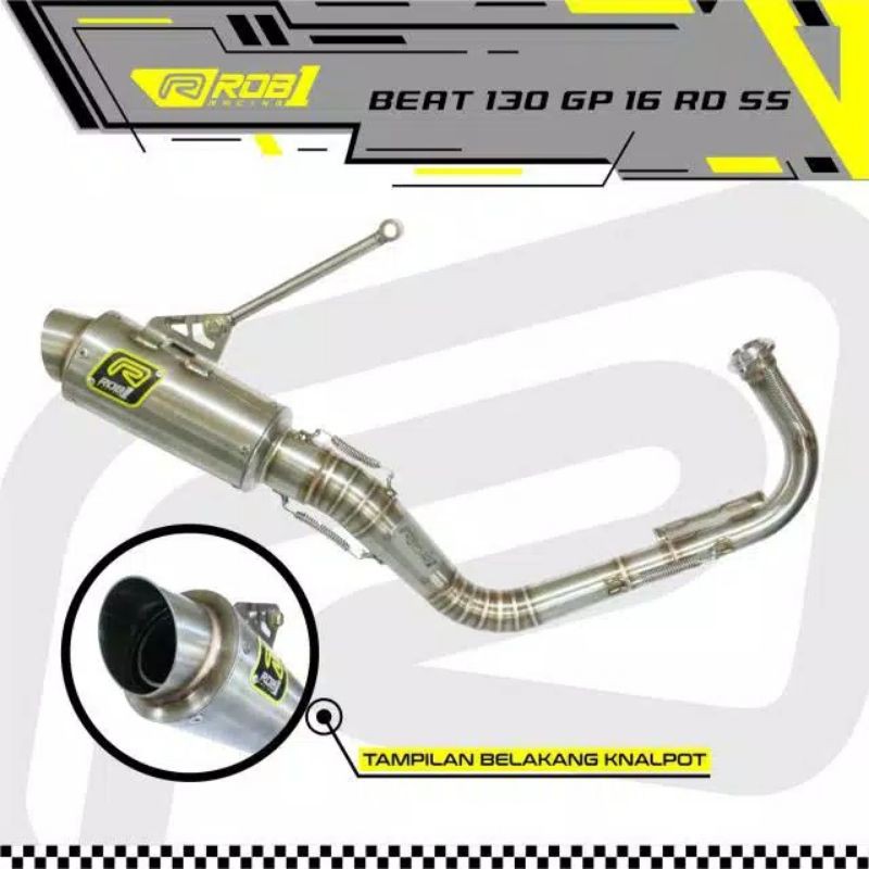Knalpot Racing Rob1 honda beat 130 cc gp16  stenlis scopy vario 110 injeksi