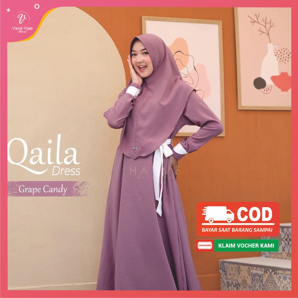 Hayme - Set Qaila Dress - Gamis Bahan Queen Zara