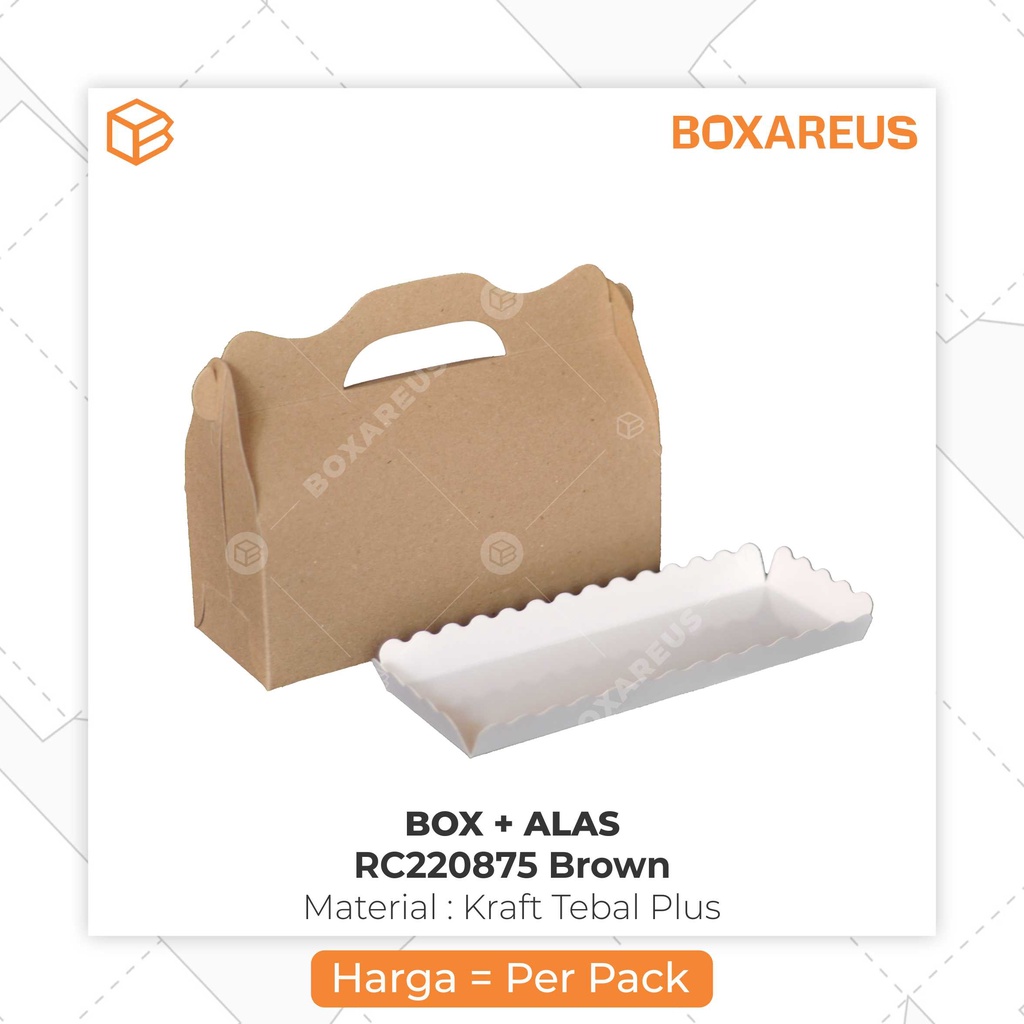 Rollcake Box, Brownies Box, Packaging, Dus, Kotak | RC220875 Brown (20pc)