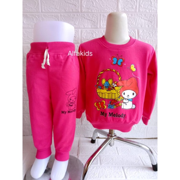 baju anak perempuan SETELAN SWEATER MOTIF MELODI TERBARU