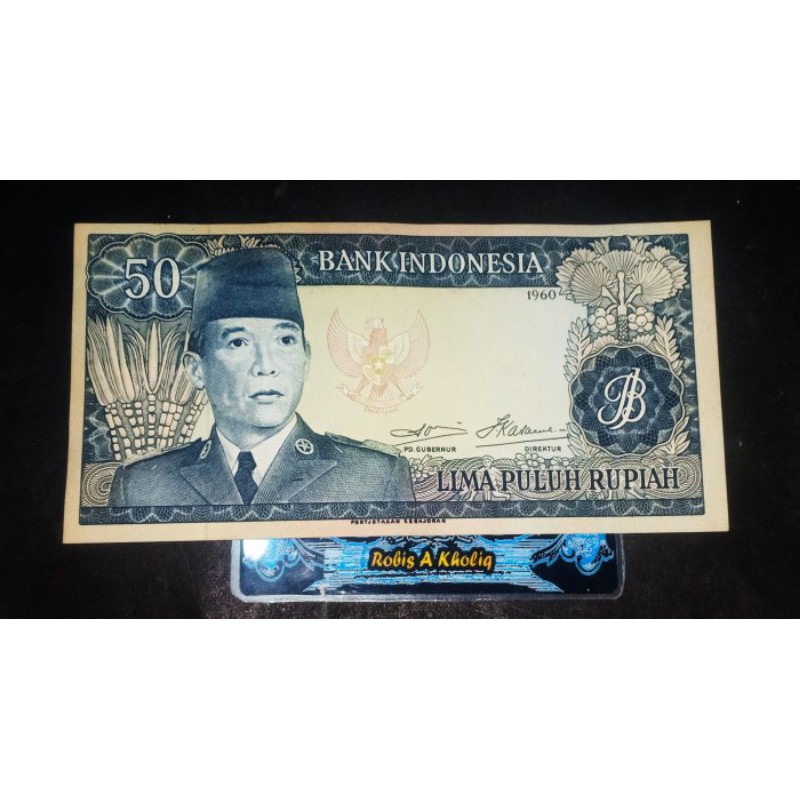 (gress/baru) uang kuno 50 rupiah sukarno 1960 bukan sukarno 100 rupiah bukan 1000 rupiah sukarno