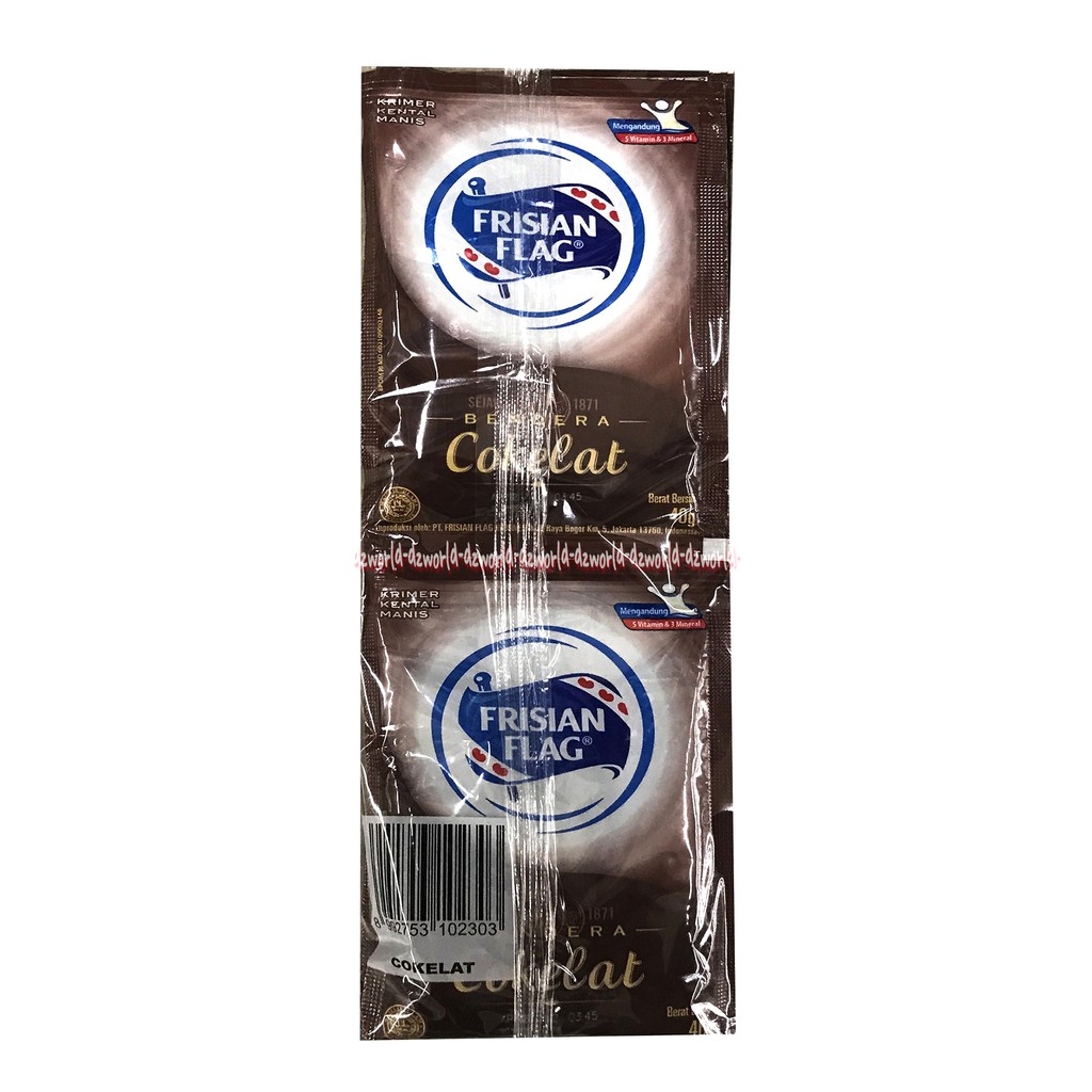 Frisian Flag Rasa Coklat Susu Bendera Susu Kental Manis Sachet Isi 6 Sachet