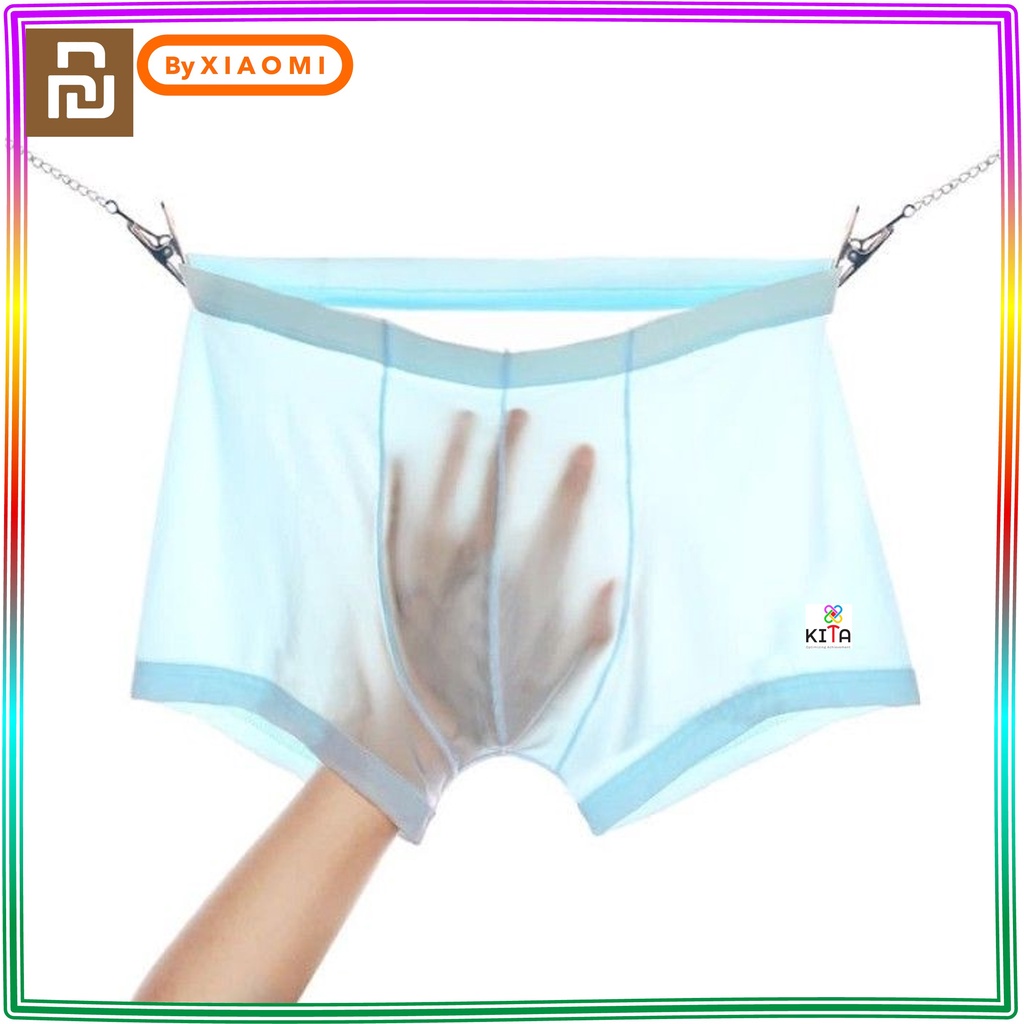 Celana Dalam Pria Transparan 5 PCS Super Sexy ORIGINAL Ice Silk Men Underwear Ultra-thin Boxer