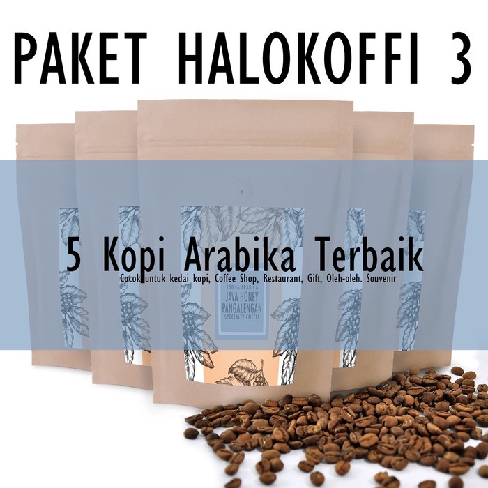 

201ggffg Paket Kopi Gift 5 Jenis X 100Gr Arabika Halokoffi Souvenir Oleh Oleh Ds20X11