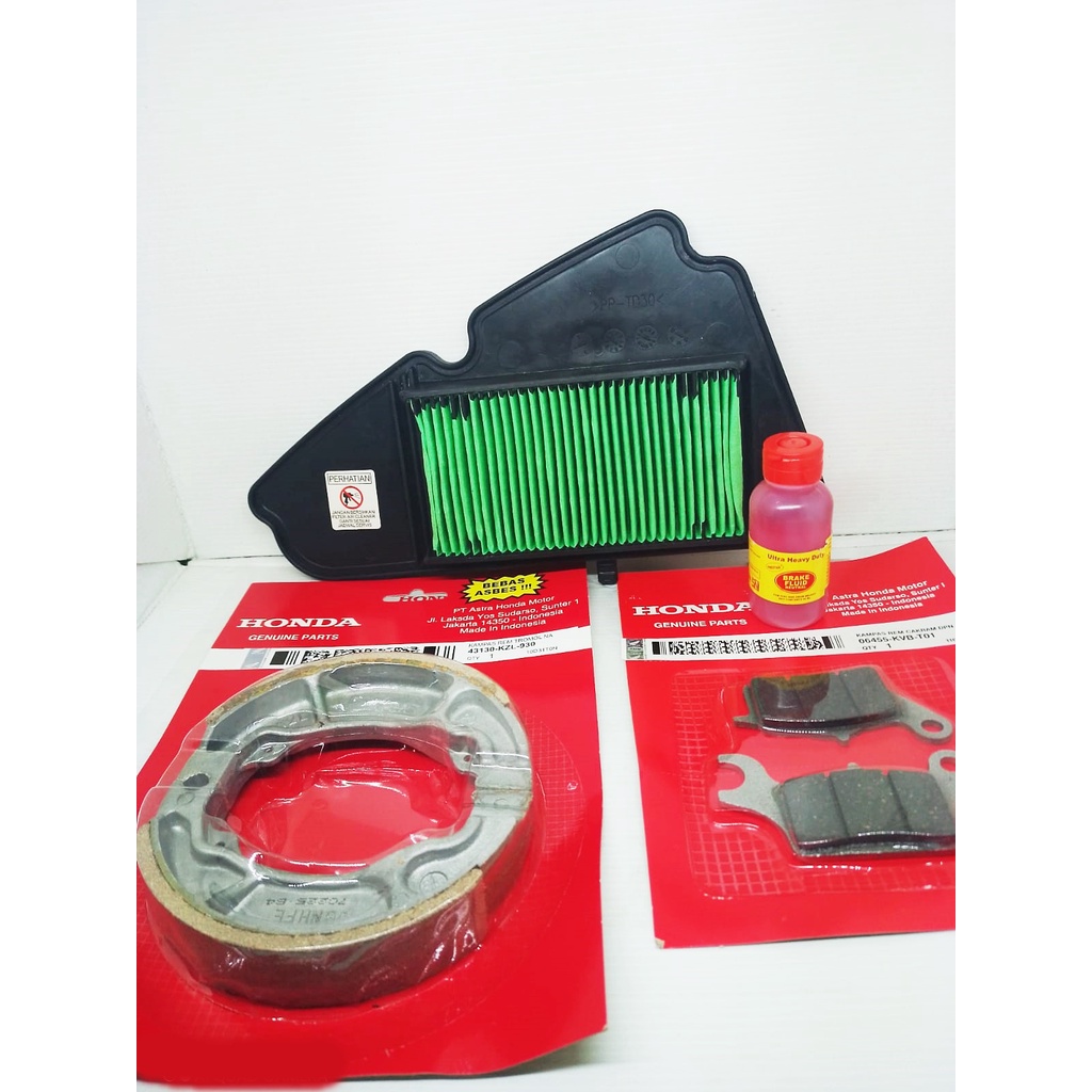 Paket servis Minyak Rem kampas rem depan +belakang +Filter Udara Genio / Beat 2020 -Deluxe 2021 2020