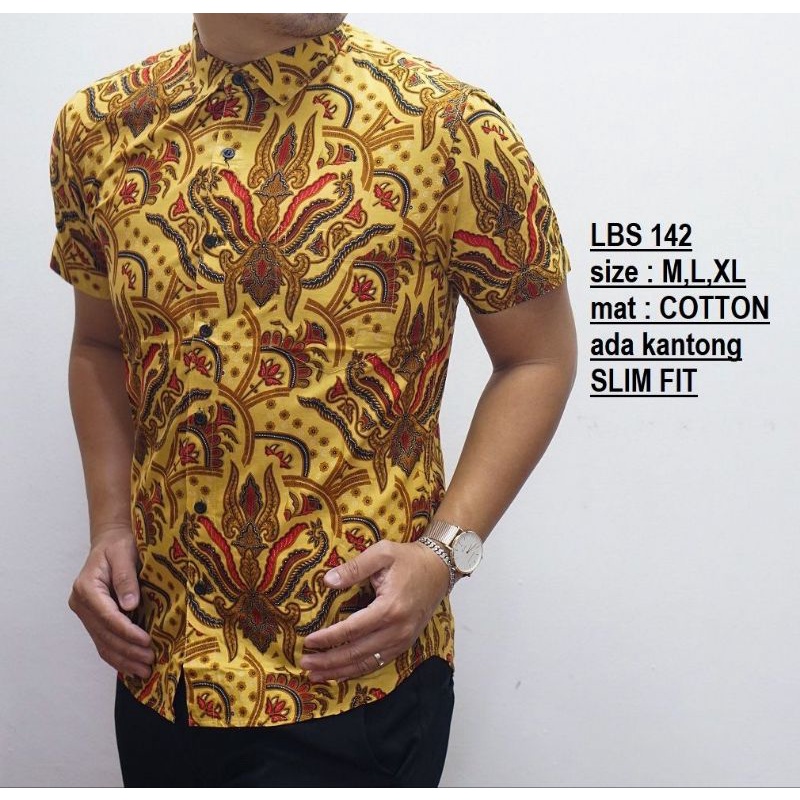 KEMEJA BATIK PRIA BAJU BATIK PRIA LENGAN PENDEK SLIM FIT CBS626