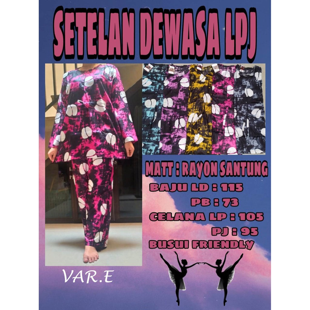 SETELAN CELANA LENGAN PANJANG ANDIN TIE DYE RAYON BUSUI SERUT TALI RESLETING DEPAN SET WANITA