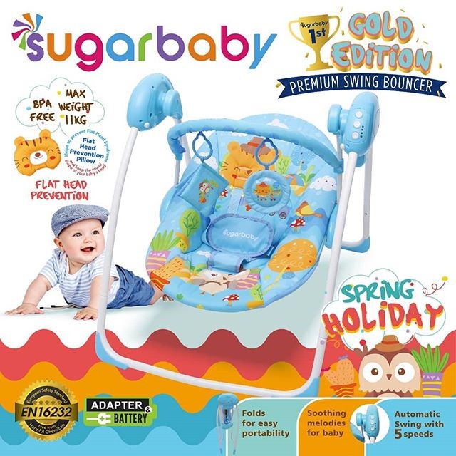 Jessen Sugarbaby Sugar Baby Gold Edition Premium Swing Bouncer (Packing BUBLE WRAP)-2