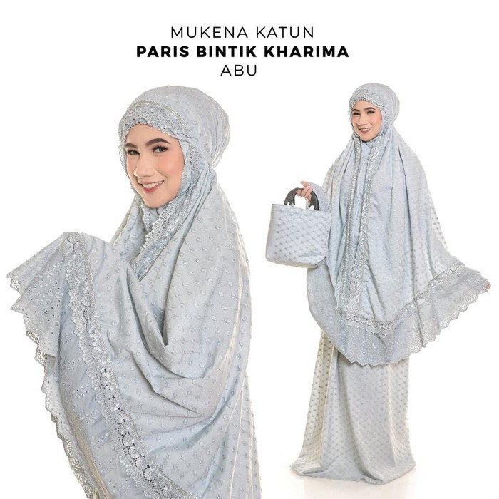 Mukena Remaja Kekinian Fringe Putih Renda Wanita Mewah Premium Ba SB270 Mukena Dewasa Paris Bintik