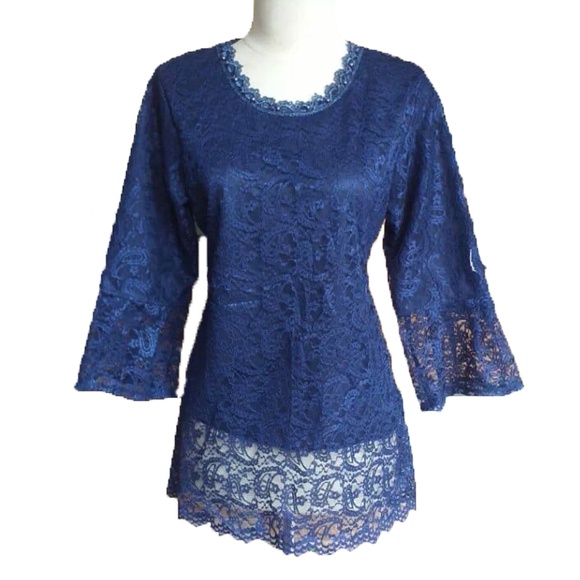 Tahan Lama Atasan Kebaya Brukat Renda Mutiara / Blus Brokat Modern / Seragam Hajatan Wanita